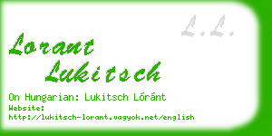 lorant lukitsch business card
